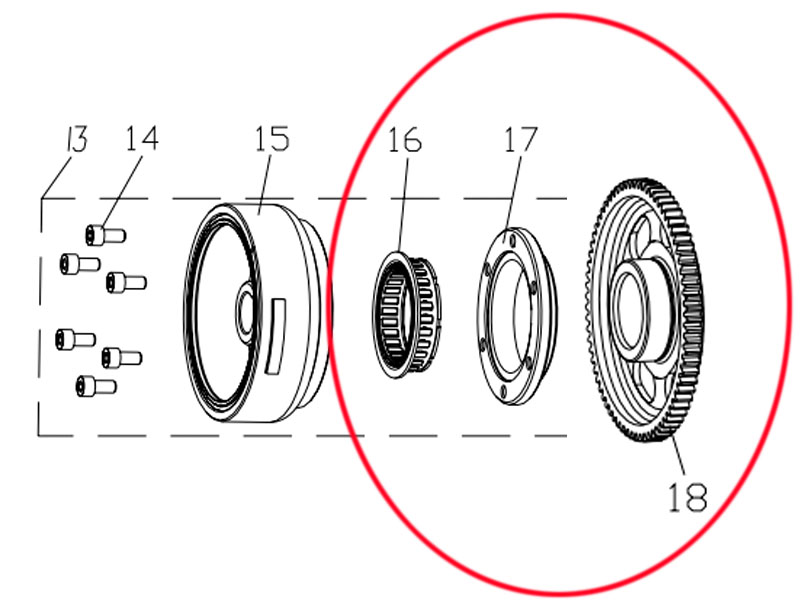 EGL 600cc - Startmotor vrijloop + krans